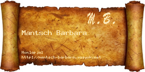 Mantsch Barbara névjegykártya